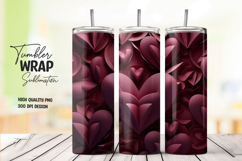 Dark Red Love Heart Tumbler Wrap Product Image 1