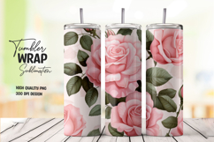 Minimal Rose Art Tumbler Wrap PNG Product Image 1