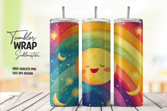Dreamy Crescent Moons Tumbler Wrap PNG Product Image 1