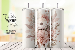 Blush Floral tumbler wrap png Product Image 1
