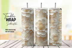 3d Golden Layered Flower Tumbler PNG Product Image 1