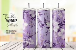 Purple Tropical Leaves Tumbler Wrap Product Image 1