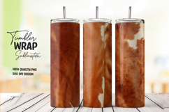 Brown Leather tumbler wrap png Product Image 1