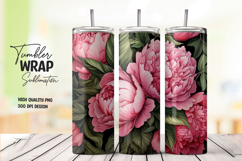 Bold Garden Peony Tumbler Wrap PNG Product Image 1