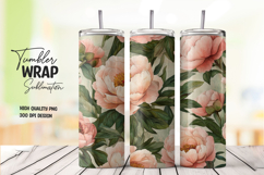 Peach Rose Floral Tumbler Wrap png Product Image 1