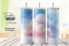 Cotton Candy Sky Cloud Tumbler Wrap PNG Product Image 1