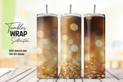 Golden Bokeh Light Effect Tumbler Wrap Sublimation PNG Product Image 1