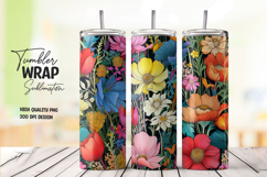 Colorful Bloom tumbler wrap png Product Image 1