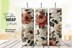 Vintage Beige Floral Tumbler Wrap Product Image 1
