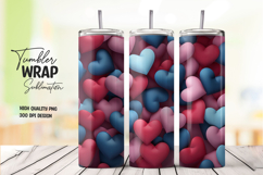 Red Blue Heart Mix Tumbler Wrap Product Image 1