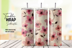 Pink Cherry Blossom Tumbler PNG Product Image 1