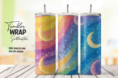 Rainbow Moon Magic Tumbler Wrap PNG Product Image 1