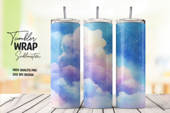 Galaxy Moonlight Cloud Tumbler Wrap PNG Product Image 1