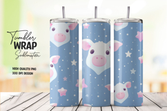 Cute Cow Starry Night Tumbler Wrap Product Image 1