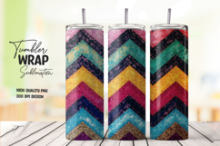 Glitter Chevron tumbler wrap png Product Image 1