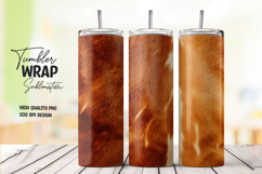 Tan Leather tumbler wrap png Product Image 1