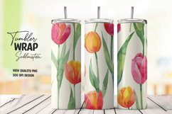Orange Tulip tumbler wrap png Product Image 1
