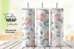 Blue Floral Leafy Tumbler Wrap Product Image 1