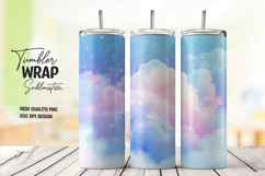 Purple Blue Cloud Sky Tumbler Wrap PNG Product Image 1