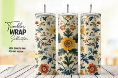 Sunflower Art Tumbler Wrap Product Image 1