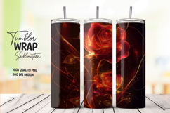 Red Passion Roses 20oz Tumbler Wrap Sublimation PNG Product Image 1