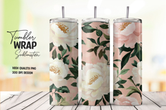 Peach Flower Tumbler Wrap png Product Image 1
