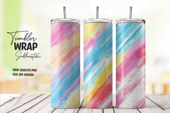Rainbow Stripe Brush Tumbler Wrap Product Image 1