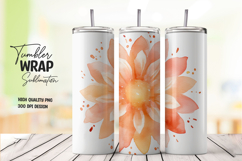 Orange Dahlia tumbler wrap png Product Image 1