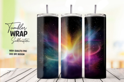 Vibrant Cosmic Glow Tumbler Wrap PNG Product Image 1