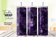Deep Purple Floral Tumbler Wrap Product Image 1