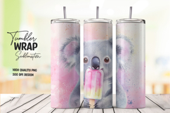 Pink Koala Tumbler Wrap PNG Product Image 1