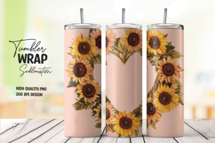 Sunflower Wreath on Pink Background Tumbler Wrap Product Image 1
