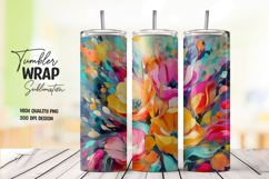 Colorful Watercolor Flower Tumbler Wrap Product Image 1
