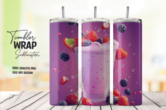 Purple Fruit Drink Tumbler Wrap PNG Product Image 1