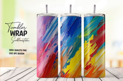 Rainbow Brush tumbler wrap png Product Image 1