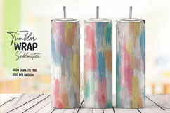 Muted Rainbow Brush Tumbler Wrap Product Image 1
