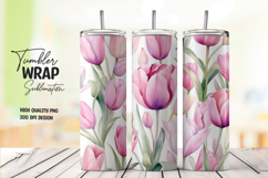 Tulip Garden tumbler wrap png Product Image 1