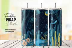 Night Sky Floral Tumbler Wrap PNG Product Image 1