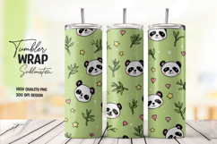 Panda Green tumbler wrap png Product Image 1