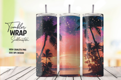 Neon Tropical Sky Tumbler Wrap Product Image 1