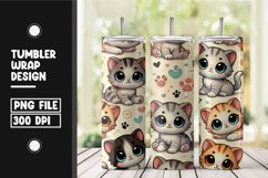 Cat pattern Tumbler Wrap | Sublimation | 20 oz Skinny Product Image 1