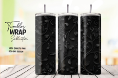 Black Petal tumbler wrap png Product Image 1