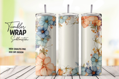 Blue Yellow Minimal Floral Tumbler Wrap Product Image 1