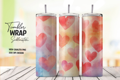 Red Love Hearts 20oz Tumbler Wrap Product Image 1