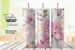 Pink Bloom Tumbler Wrap Product Image 1