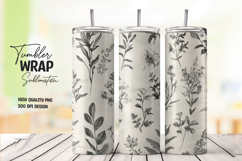 Floral Line Sketch Tumbler Wrap Product Image 1
