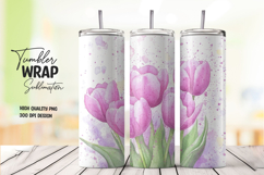Tulip Floral Tumbler Wrap PNG Product Image 1