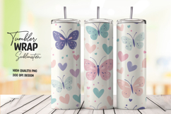 Butterfly Heart tumbler wrap png Product Image 1