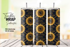 Sunflower pattern tumbler wrap sublimation png Product Image 1