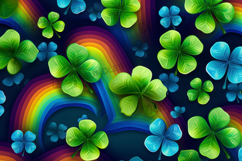 St Patricks Day Cloud Pattern, Saint Patrick Digital Papar Product Image 1